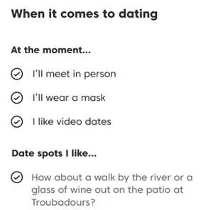 Match Dates preferences