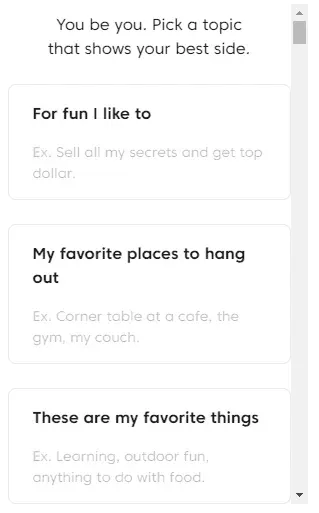 Match topic examples