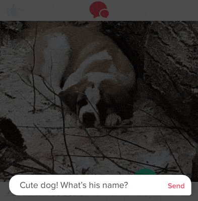 Send a message from Tinder Feed
