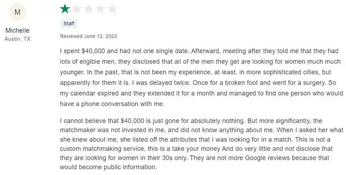 1-star Selective Search review on ConsumerAffairs