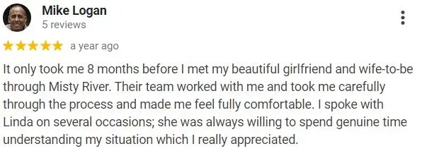 5-star Misty River Introductions google review