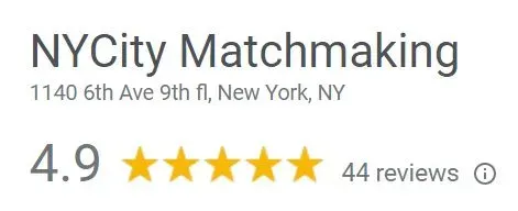 NYCity Matchmaking Google review rating of 4.9 stars