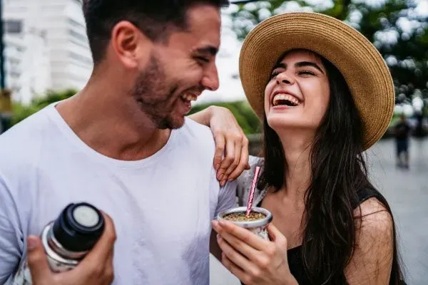 Smiling couple who met through a New Hampshire matchmaker