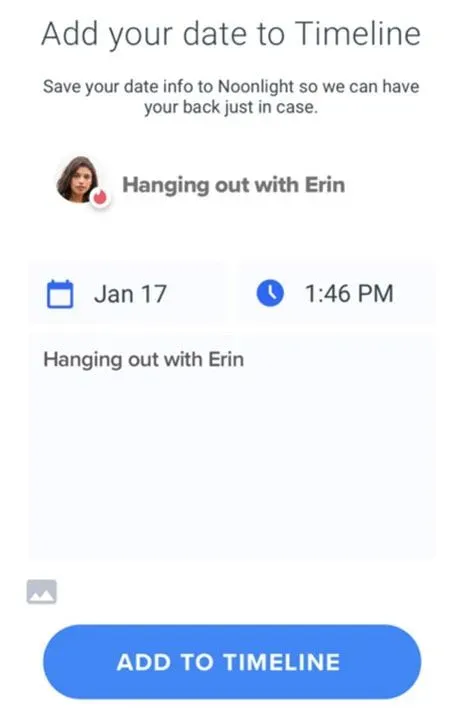 Noonlight Timeline feature
