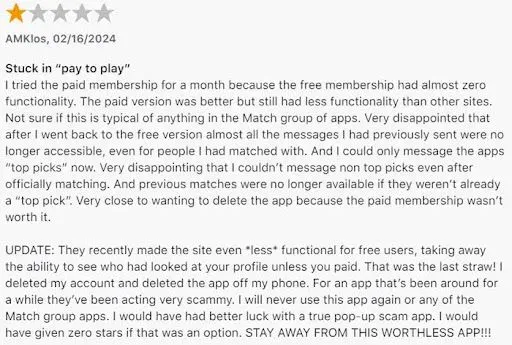 OurTime Google reviews