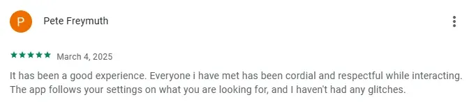 OurTime Google Play review