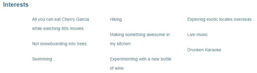 POF interest examples