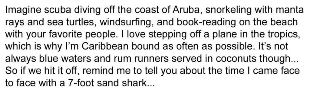 POF profile example for men