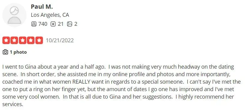 5-star Yelp review for Exclusive Introductions