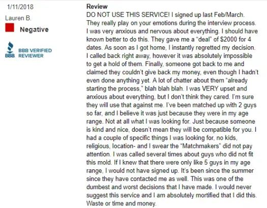 Pennsylvania Matchmakers BBB reviews