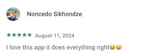 5-star Google Play review for Plug