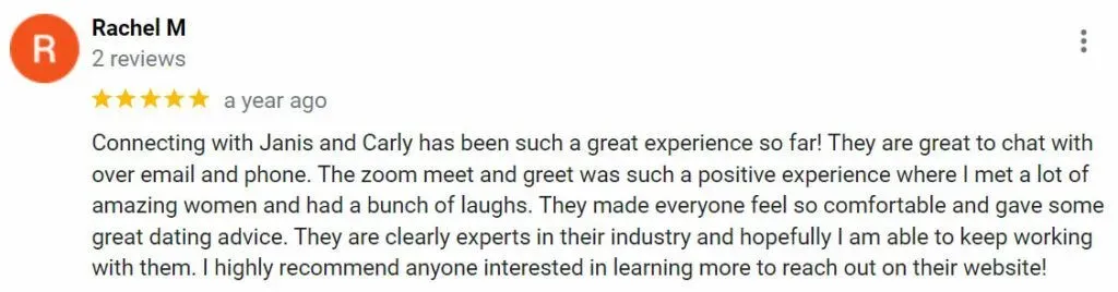 Serious Matchmaking 5-star Google review