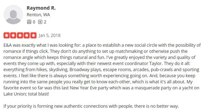 5-star Events & Adventures review on Yelp