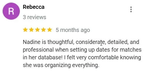 5-star Nadine Jimenez-Langagne matchmaking review