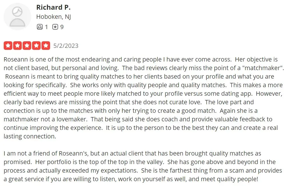 5-star Yelp review for SPIES