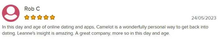 BBB review for Camelot Introductions and Lianne Tregobov that's 5 stars