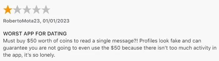 1-star Cougar Life review on app store