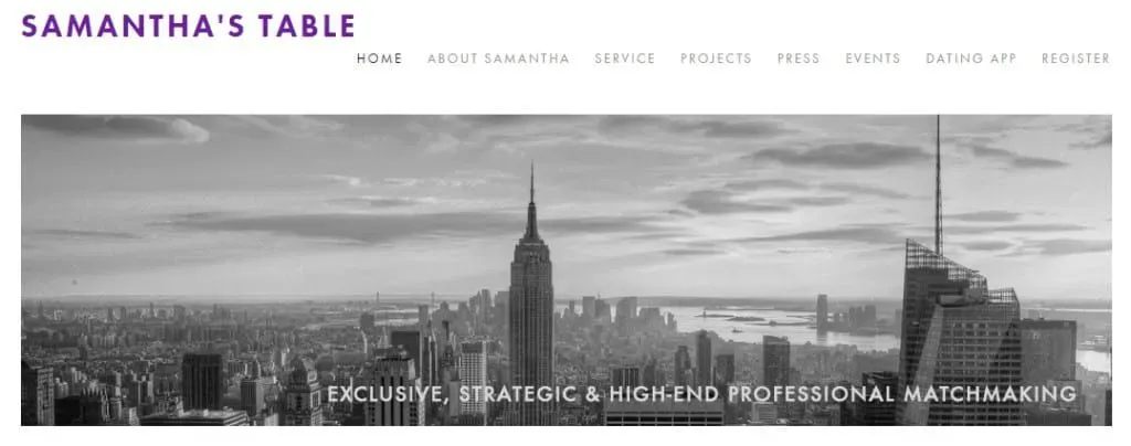 Samantha's Table is a matchmaking service for successful singles.