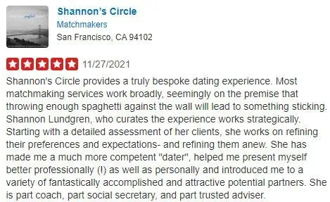 Shannon's Circle review on Yelp
