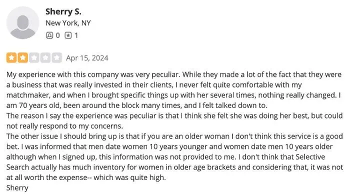 2-star Yelp review for Selective Search