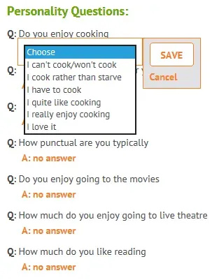 SingleParentMeet personality questions