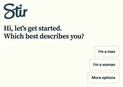 Stir getting started screen