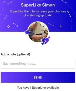 OkCupid SuperLike note example
