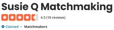 4.3 star Yelp rating for Susie Q Matchmaking