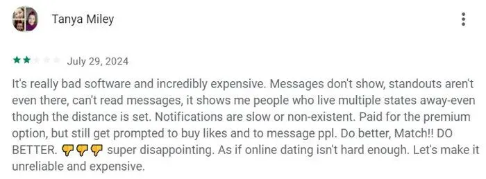 2-star Google Play review for Stir