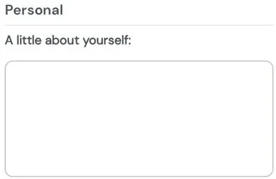 Personal section on ThaiCupid profile