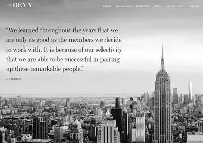 The Bevy, an elite matchmaking service co-founded by Greta Tufvesson