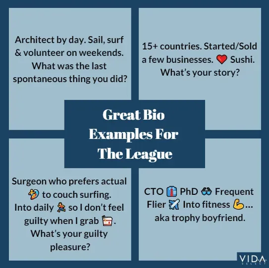 The League About Me examples