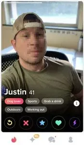 Tinder profile displaying interest badges