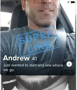 Example of how to send a Super Like on Tinder