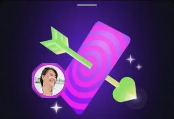 Tinder matchmaker logo of arrow going through a phone screen