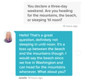 Tinder opener that works