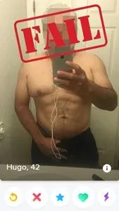 Tinder shirtless selfie