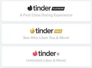 Tinder upgrade options