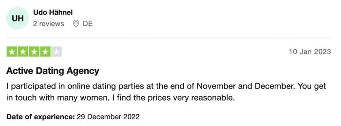 4-star review for Ksenia Droben Matchmaking