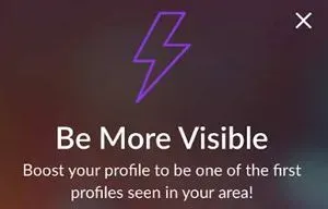 Profile Boost screen