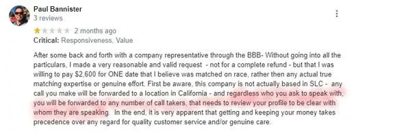 Utah matchmaker review example