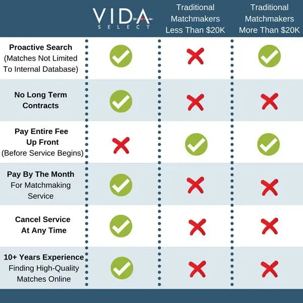 The VIDA Select difference infographic highlighting six advantages