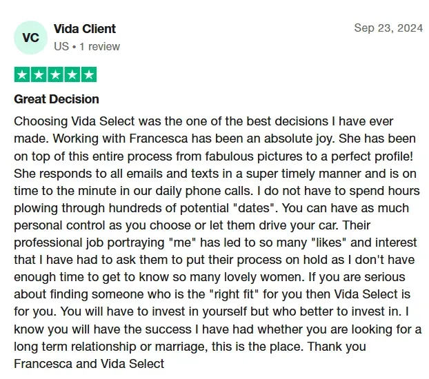VIDA Select review Houston