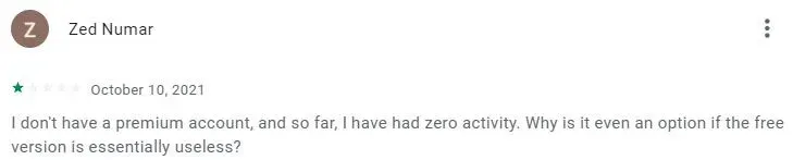 1 star SawYouAtSinai review on Google Play