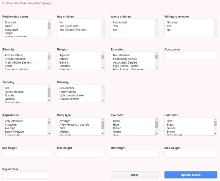 advanced search criteria for date in asia