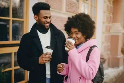 Couple on a coffee date in Atlanta