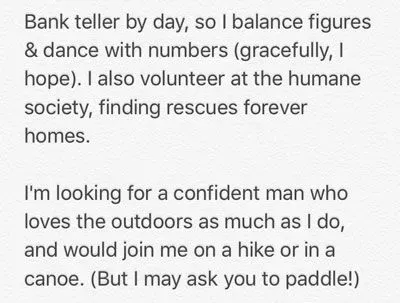 Attractive Bumble bio example for women