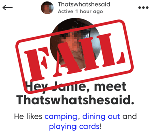 bad username on Match