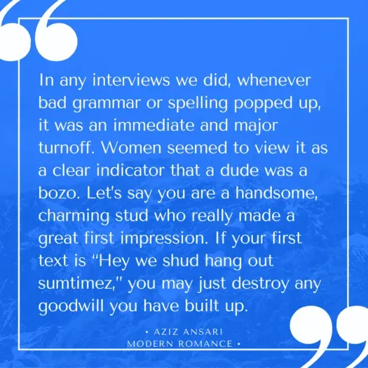 dating advice from Aziz Ansari