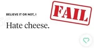 Example of a bad Hinge prompt answer